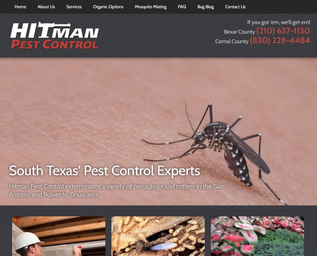 Hitman Pest website home page